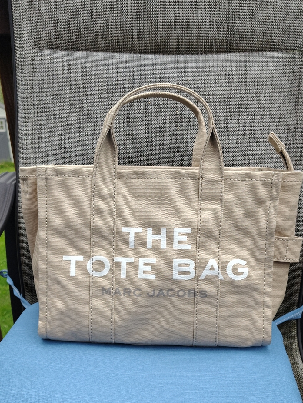 Marc Jacobs Beige Canvas Tote with White Logo